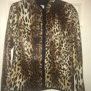 Leopard print jacket with sequins